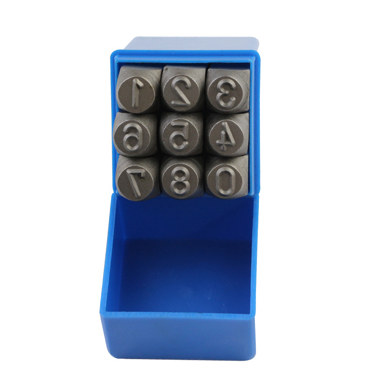 Suministro 9 Unid digital punzonado cuero acero sello acero punzón DIY cuero talla herramienta digital carta impresión punzón