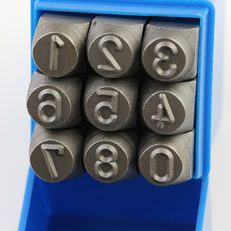 Suministro 9 Unid digital punzonado cuero acero sello acero punzón DIY cuero talla herramienta digital carta impresión punzón