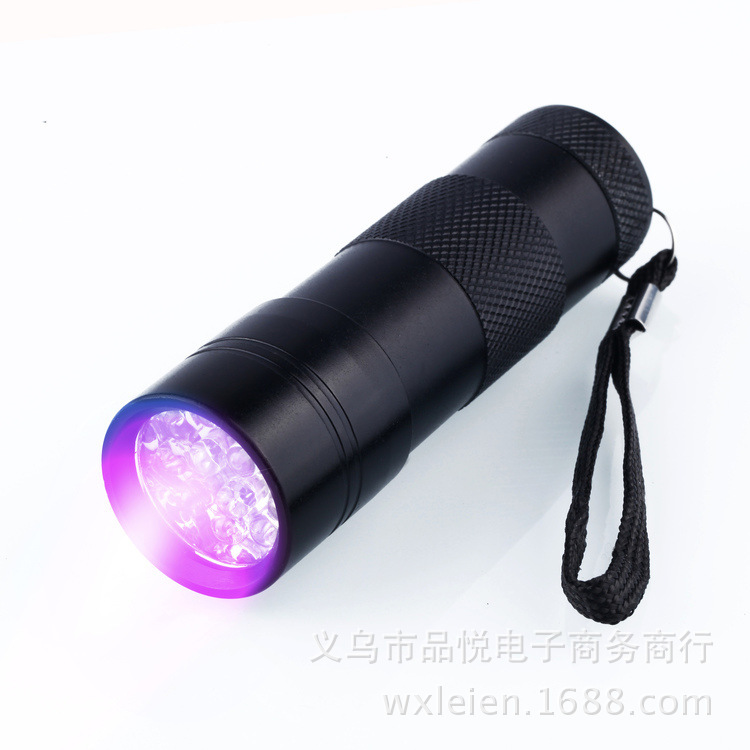 Uv Ultraviolet Flashlight 12Led Purple Light Flashlight Uv Currency Detection Light Source Scorpion Light Manufacturer In-Stock Wholesale