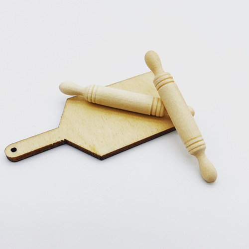 Dollhouse Dollhouse Miniature Kitchen Food Toy Displays Photography Props Rolling Pin Cutting Board Combination