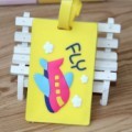 Cartoon square soft rubber luggage tag airplane logo boarding pass outdoor travel packing luggage check-in tag