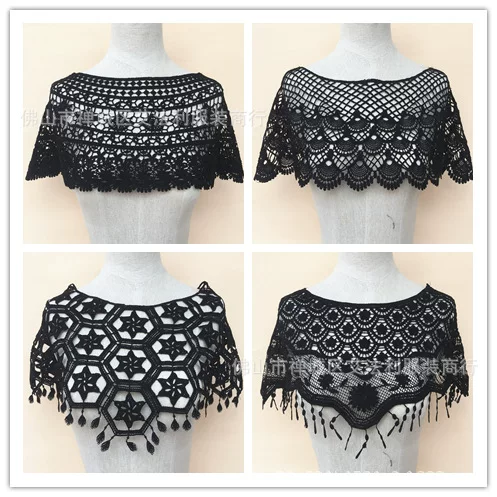 2020 Summer Black and White Korean Style Sunscreen Lace Small Shawl Knitted All-match Short Waistcoat Blouse Women
