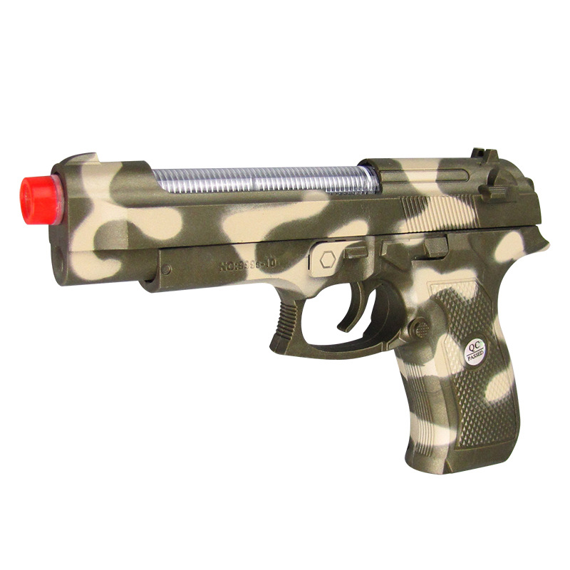 Nuevo modelo de simulación de pistolas eléctricas infantiles luz música vibración barraca venta al por mayor juguetes de puzzle para niños