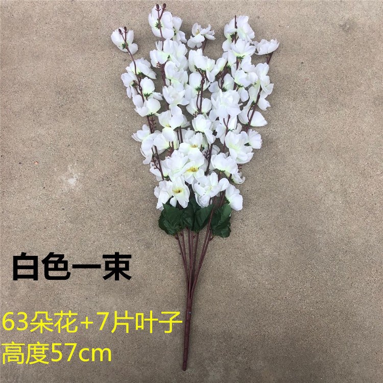 Ramas de flor de melocotón artificiales para decoración del hogar, flores falsas de plástico, flores de ciruelo rosadas, flores de cerezo, árboles de jardín, flores para proyectos de paisajismo.