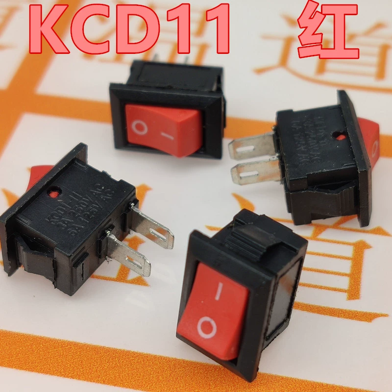 Переключатель типа корабля KCD11-101 маленький переключатель вентилятора 10*15 небольшой электрический прибор переключатель клеевого пистолета красный