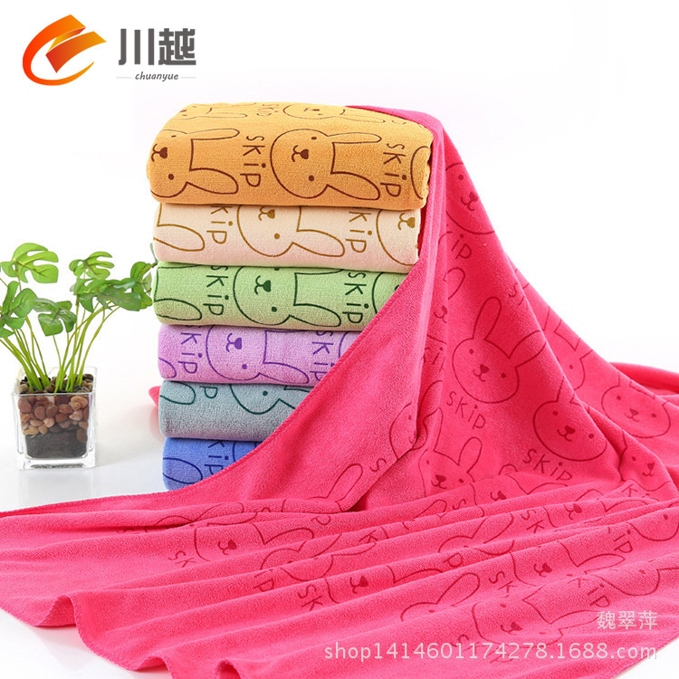 Microfiber Towels Are Absorbent and Easy to Dry, Welfare Gift Towels, Couple Cartoon Printed Bath Towels, Hair Drying Towels Wholesale