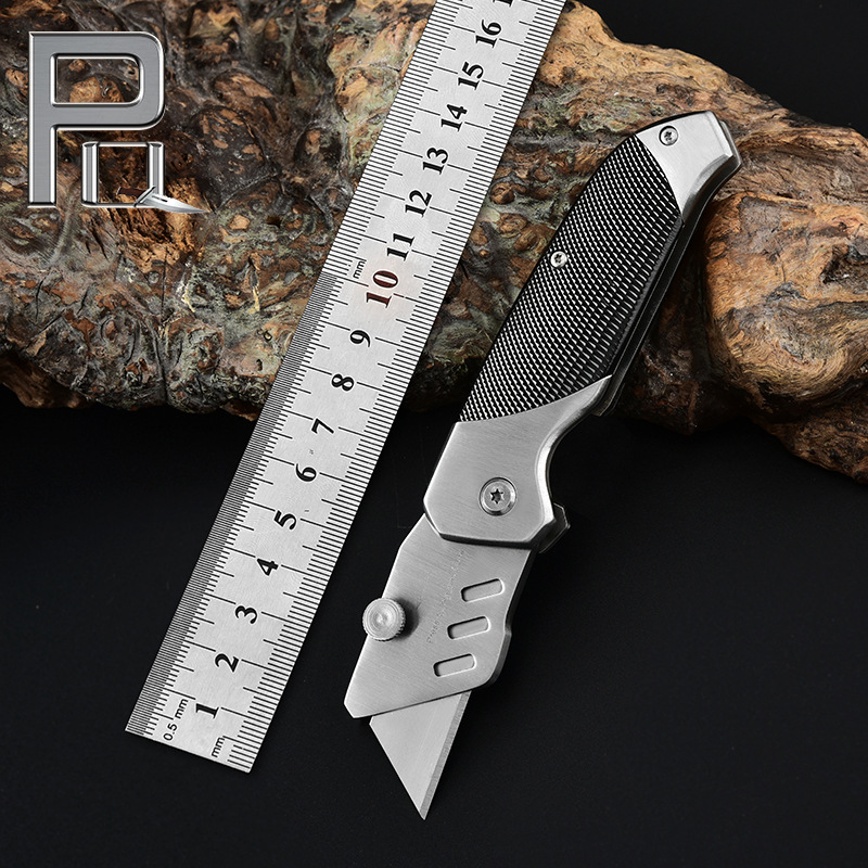 厂家批发 户外美工刀便携式折叠美工刀 可伸缩裁纸拆快递小刀