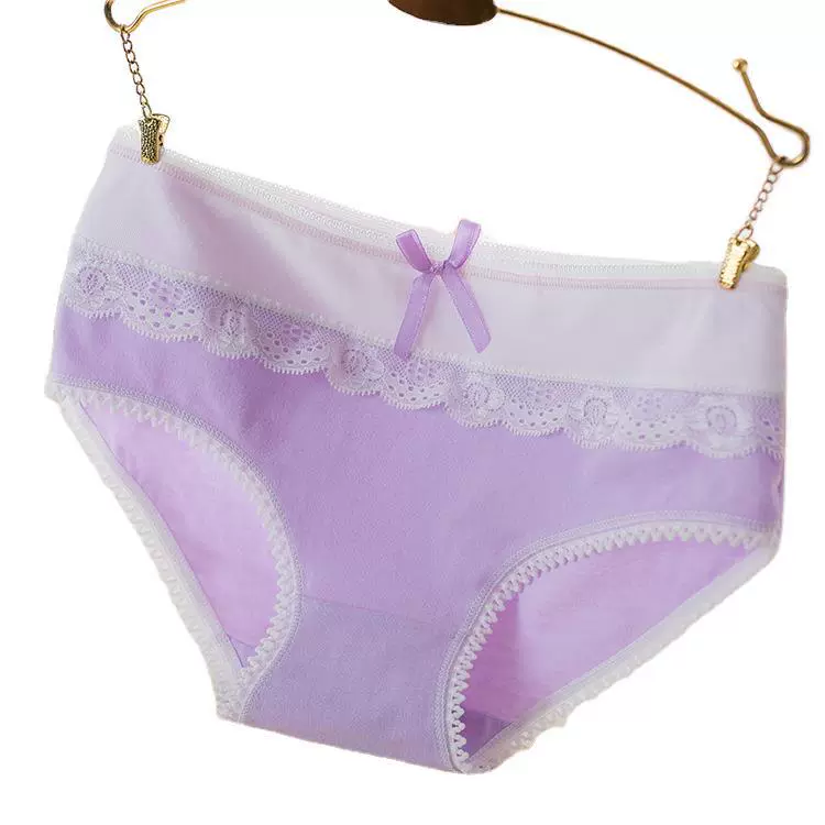 Lace trousers with bow, pants, cotton breathable underwear for hips shape correction
