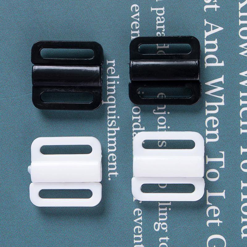 厂家直销文胸对扣 黑白前扣式塑料调节扣 二合一内衣泳衣领结对扣