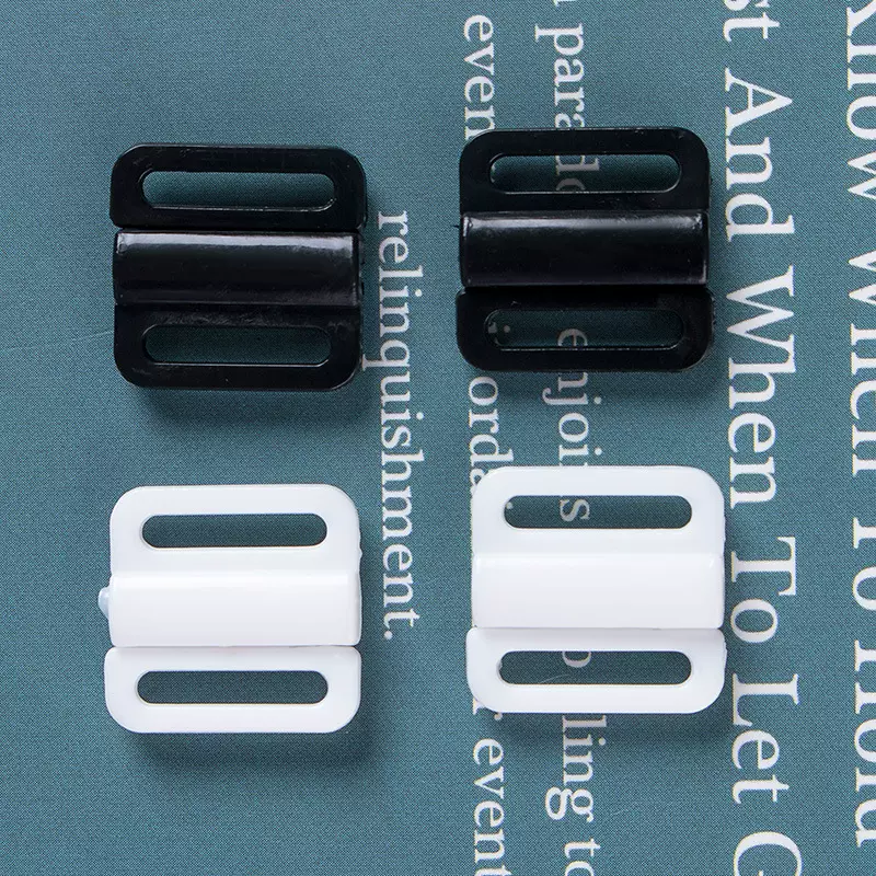 厂家直销文胸对扣 黑白前扣式塑料调节扣 二合一内衣泳衣领结对扣