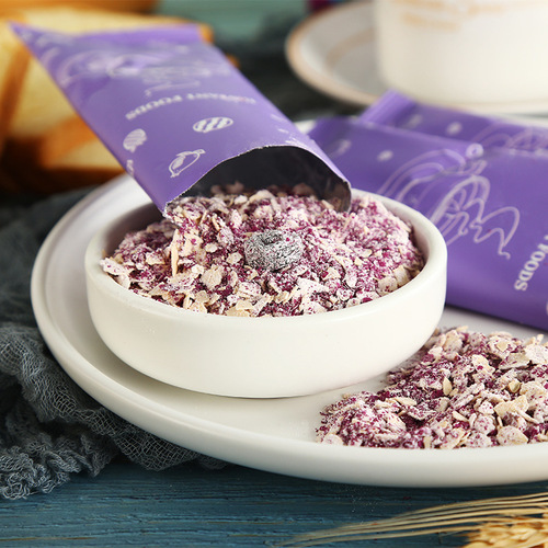The source factory delivers purple sweet potato and konjac meal replacement porridge, low-sodium five-grain barley porridge 360g per box, rapid delivery