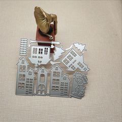 Cutting knife mold village collection house carbon steel embossed knife mold DIY handmade mold scrapbook etching knife mold