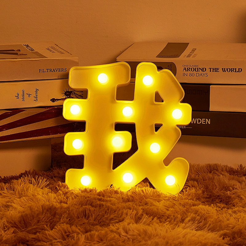 LED декоративная ночная подсветка, 4,5 Вт, теплый белый свет, стиль букват‑марк