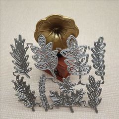 切割刀模樹葉組合套裝蝕刻刀模 碳鋼壓花刀模家居DIY手工切割模具