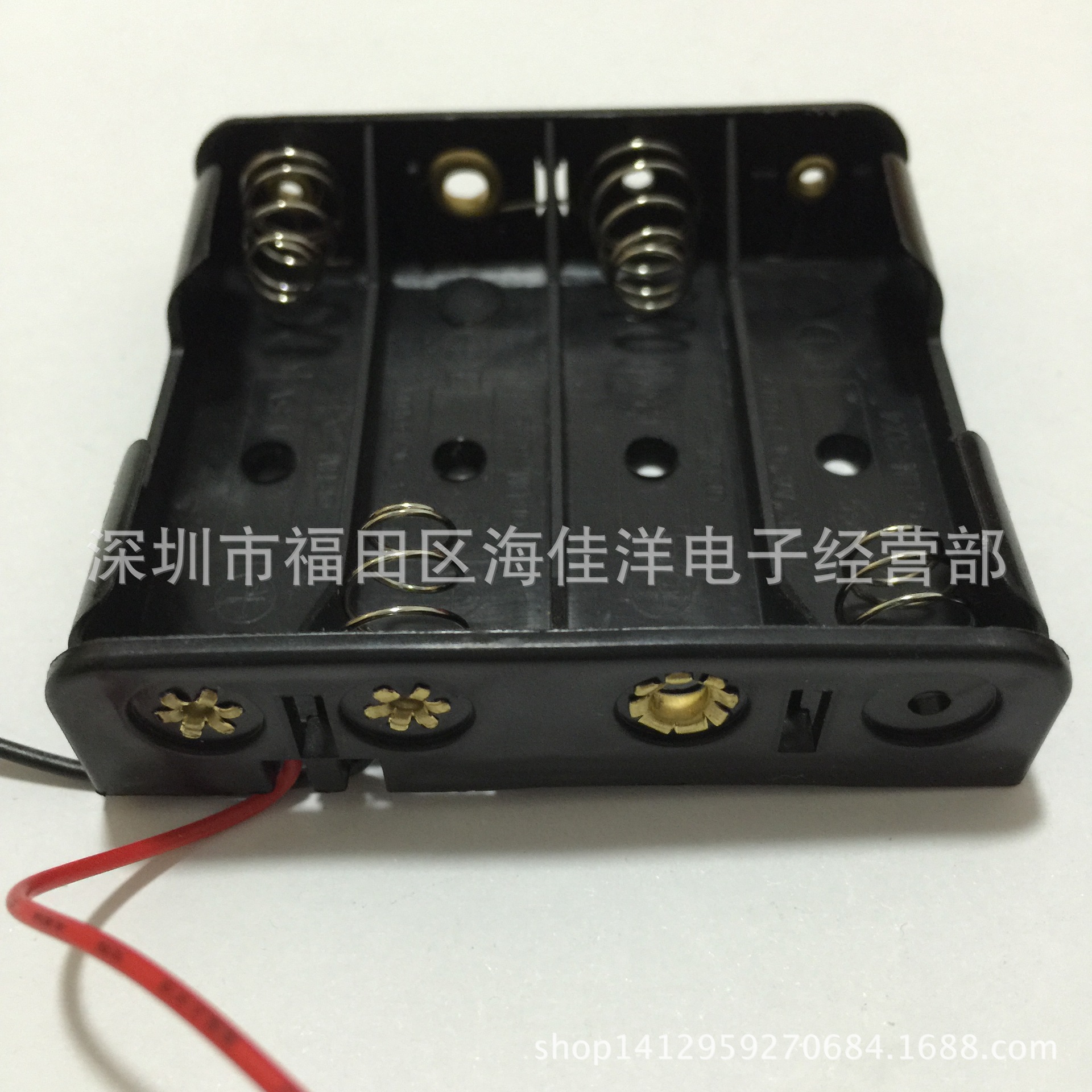 现货 5号4节并排带线电池盒 4aa电池盒6v 小洞 五号四节AA*4