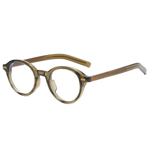 New stylish blue-light blocking full-frame glasses, trendy casual non-prescription glasses, unisex artistic round-frame glasses