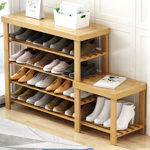 Shoe-changing stool for home entrance simple shoe rack for bedroom rental room practical multi-layer economical solid wood storage rack