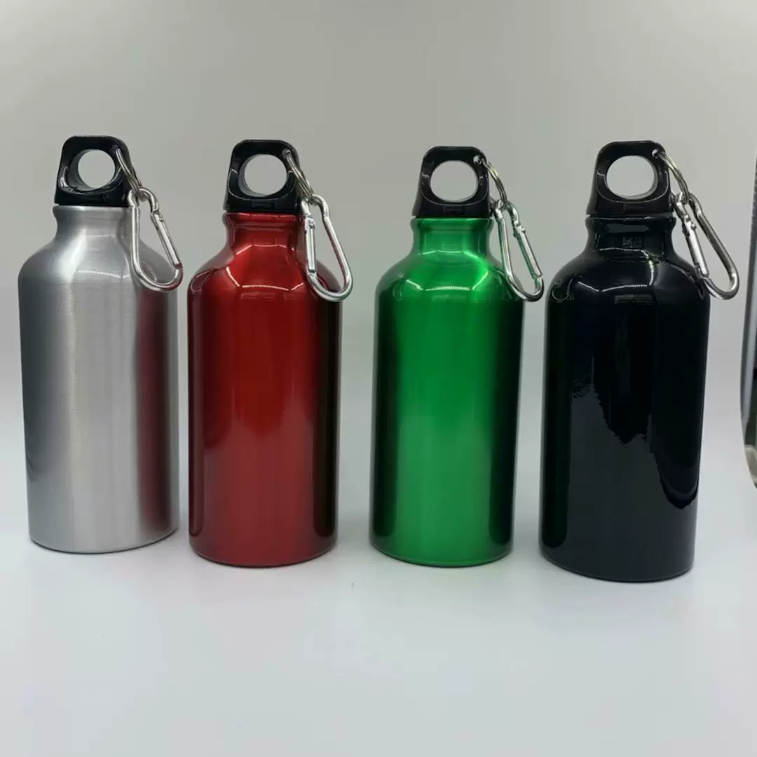 厂家直销单层铝制小口瓶带登山扣户外运动水瓶登山水壶