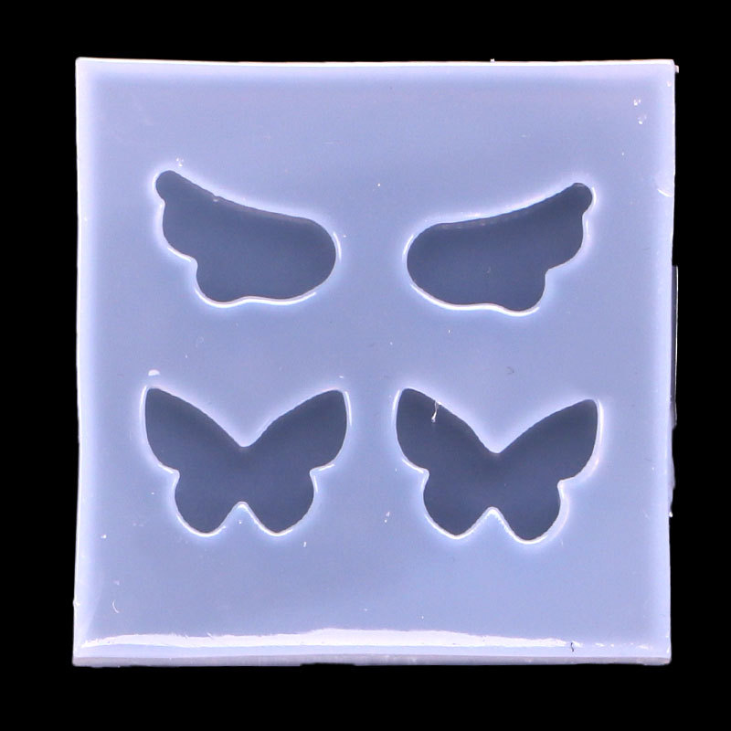 Espejo mini figura Linda silicona molde DIY Stud pendientes colgante epoxi estrella corona peces amor corazón cuadrado redondo