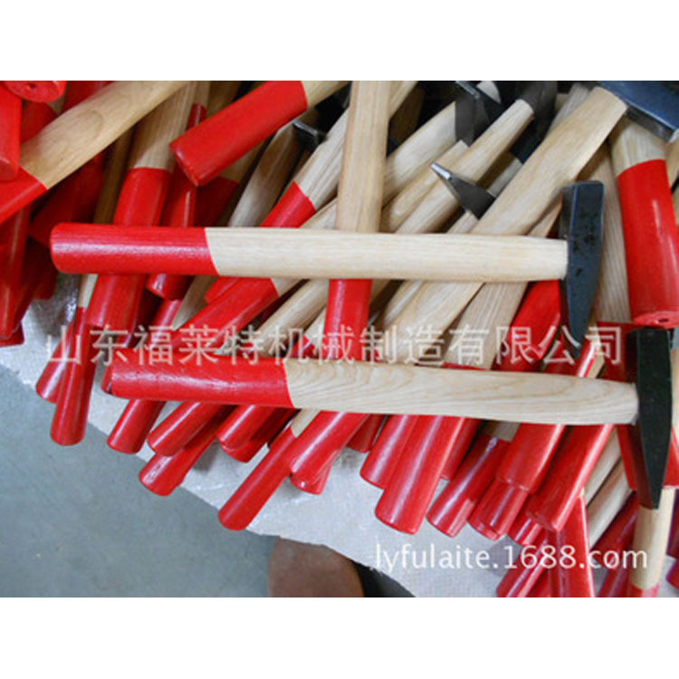 锤子榔头木柄德式钳工锤，手柄尾部1/3红漆