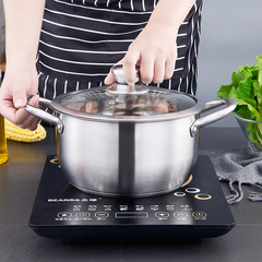 304 Stainless Steel Double-Base Soup Pot for Daily Kitchen Use, Suitable for Both Gas Stoves and Induction Cooktops in Home Kitchens