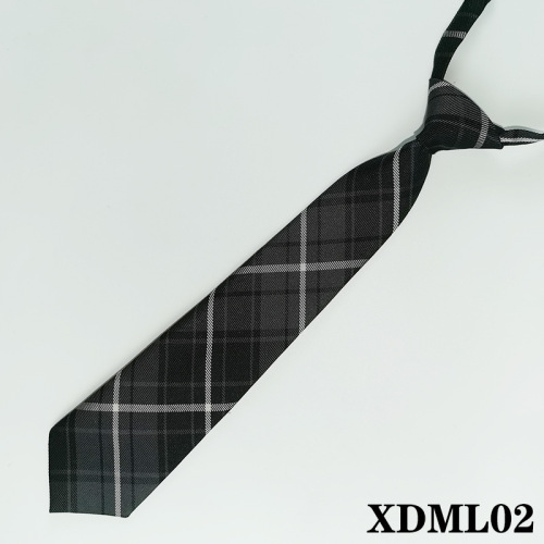 New type of tie-free JK tie plaid student set scalp band college ins Japanese uniform gentle one-knife tie for women