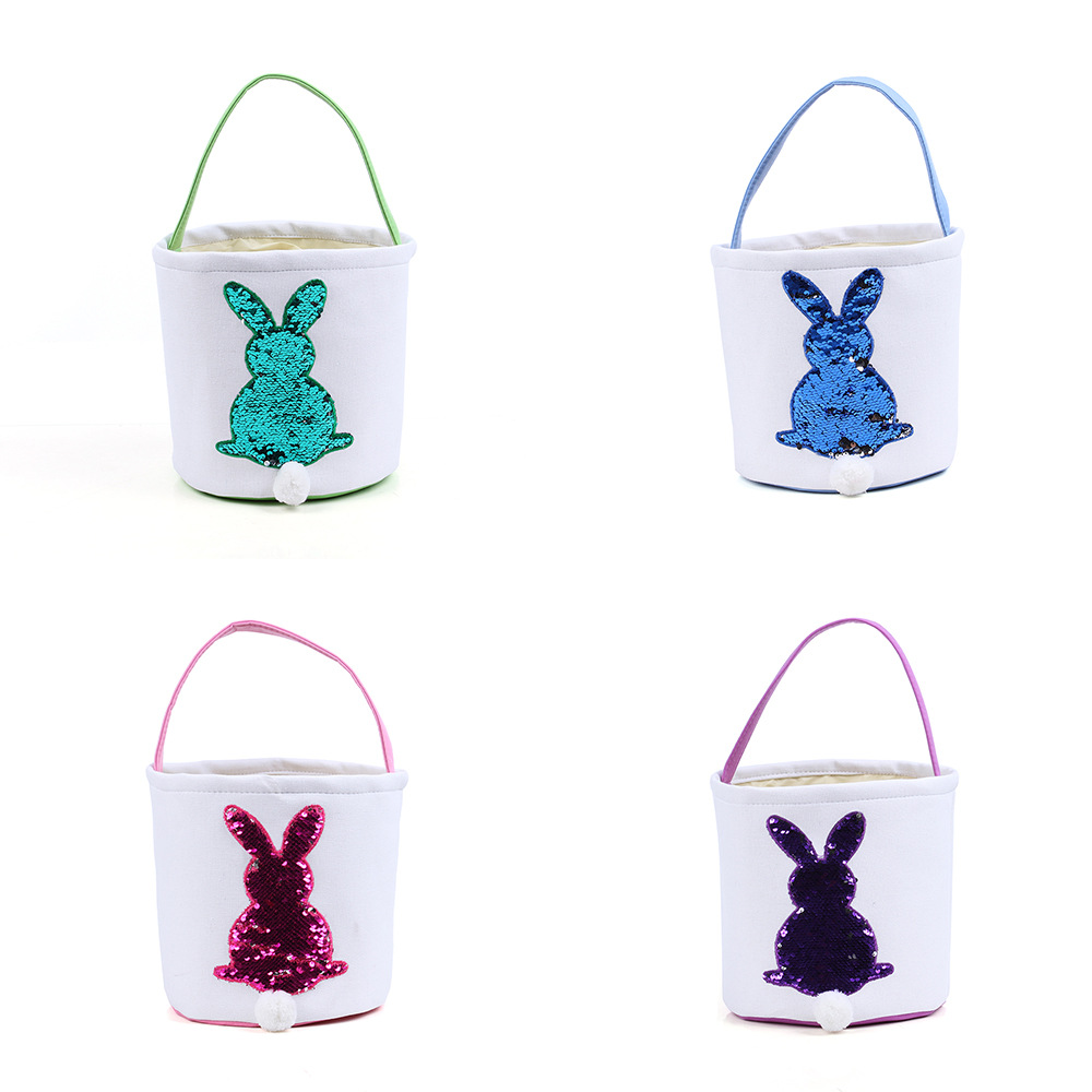 2020新款亚马逊复活节桶便携桶兔子印花桶lilly复活节兔篮子现货