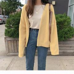 ネットで話題のレディースセーターカーディガン、女性用秋冬服、2025年新作韓国風春秋ゆったりニットジャケット、女性用秋服