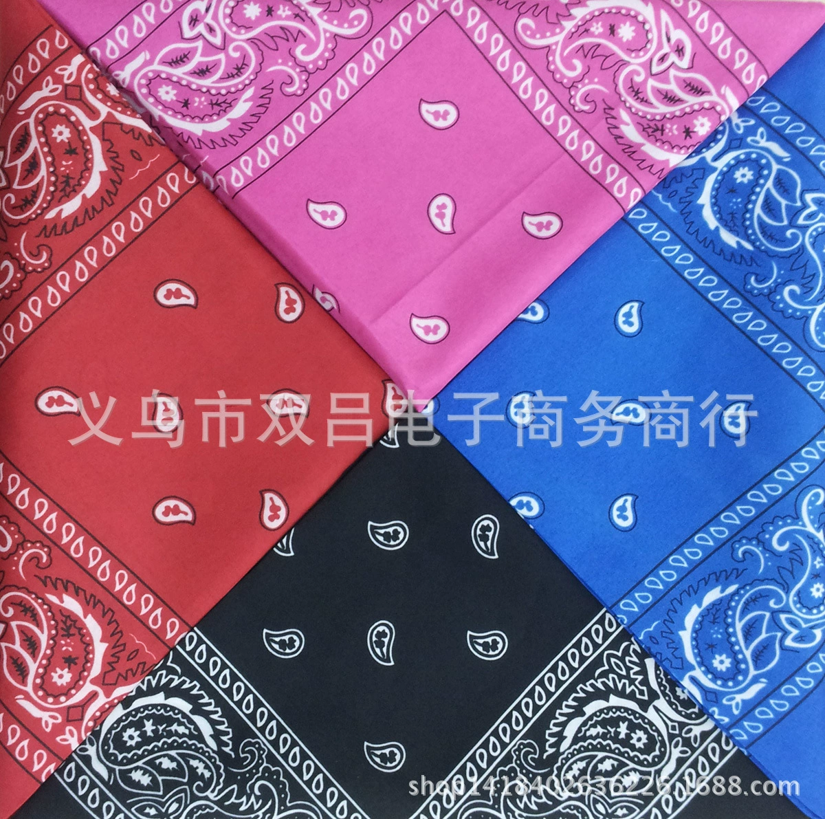 Square Bandana (Yiwu) Harajuku Printed, Imitation Cotton, 54 cm, Hip-Hop Headscarf