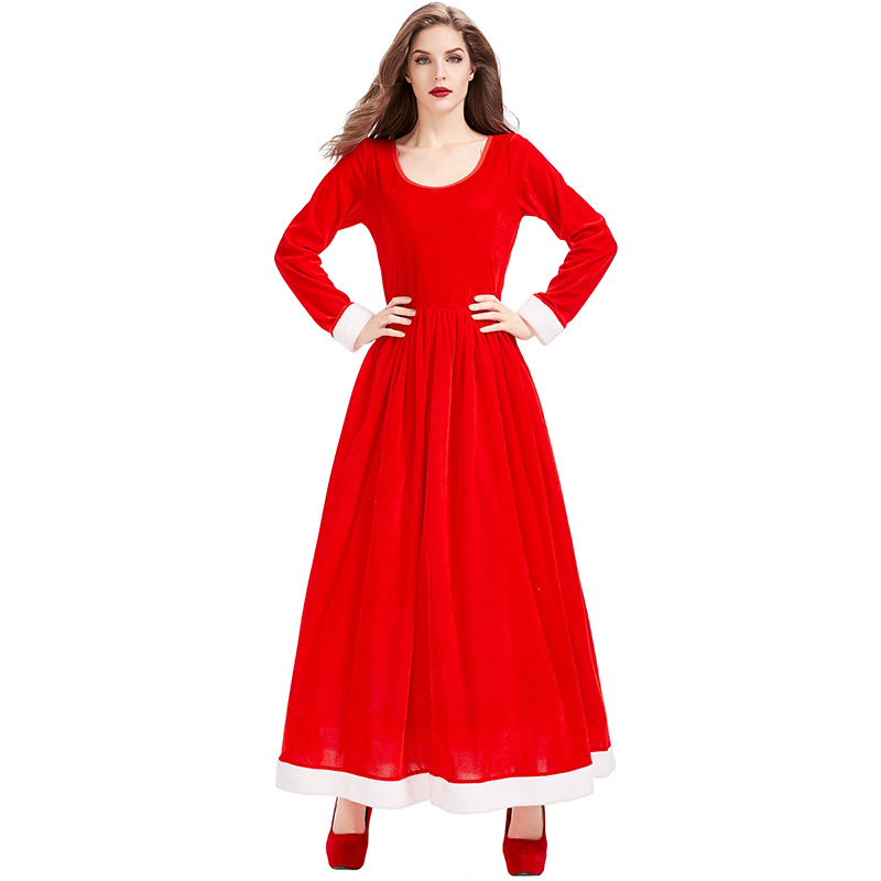 Halloween Stage Party Costumes, Christmas Costumes Santa Claus Shawl Dresses Home Uniforms Holiday Costumes_ecoleips.com