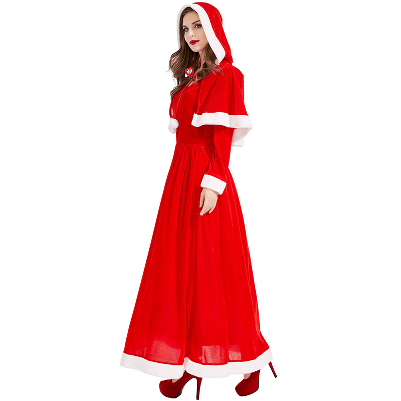 Halloween Stage Party Costumes, Christmas Costumes Santa Claus Shawl Dresses Home Uniforms Holiday Costumes_ecoleips.com