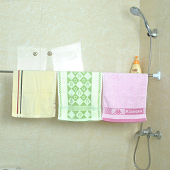 Shower curtain rod set manufacturer punch-free stainless steel material 201 large square head telescopic shower curtain rod