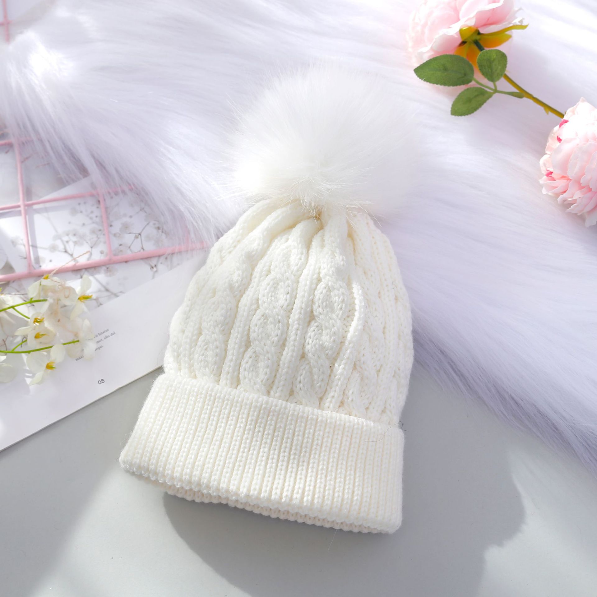 Gorro de lana tejido para niños de acrílico, térmico y a prueba de viento, para otoño e invierno image 10