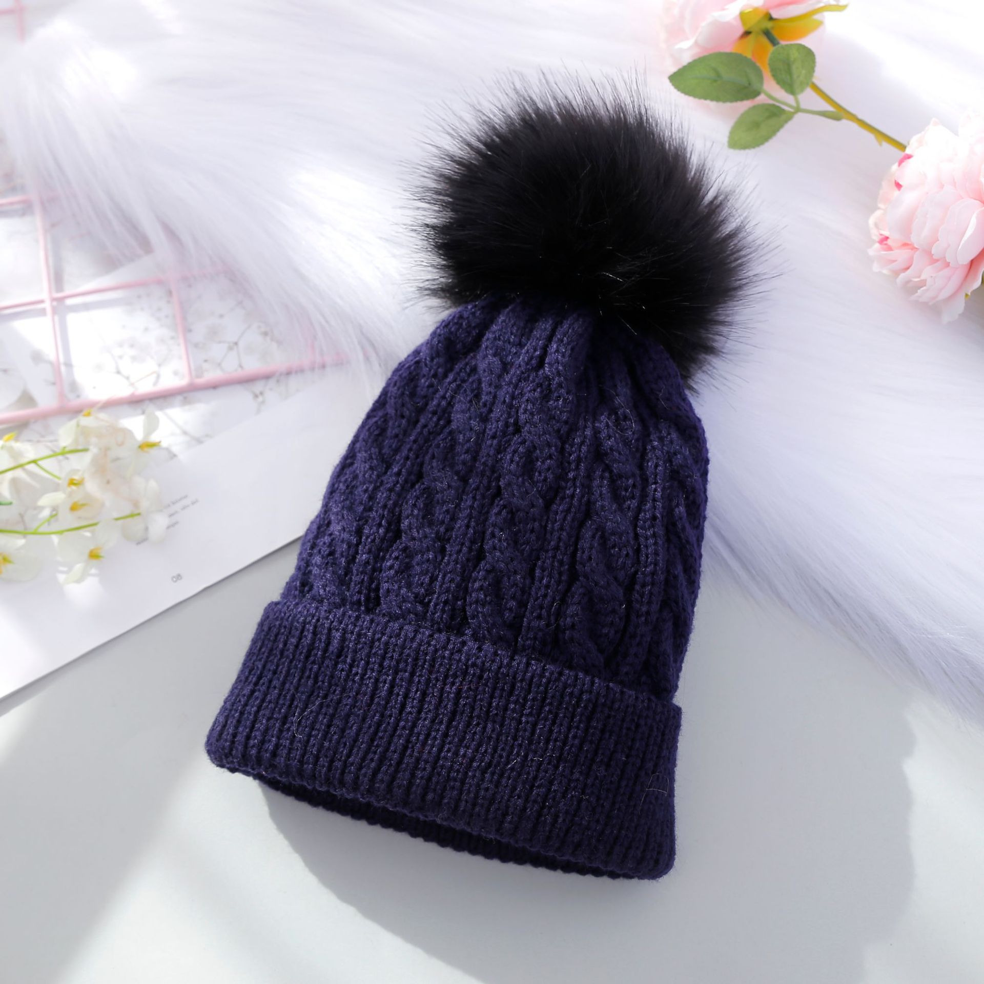 Gorro de lana tejido para niños de acrílico, térmico y a prueba de viento, para otoño e invierno image 14
