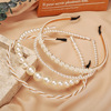 Headband from pearl for princess, retro hair accessory for bride, European style, internet celebrity