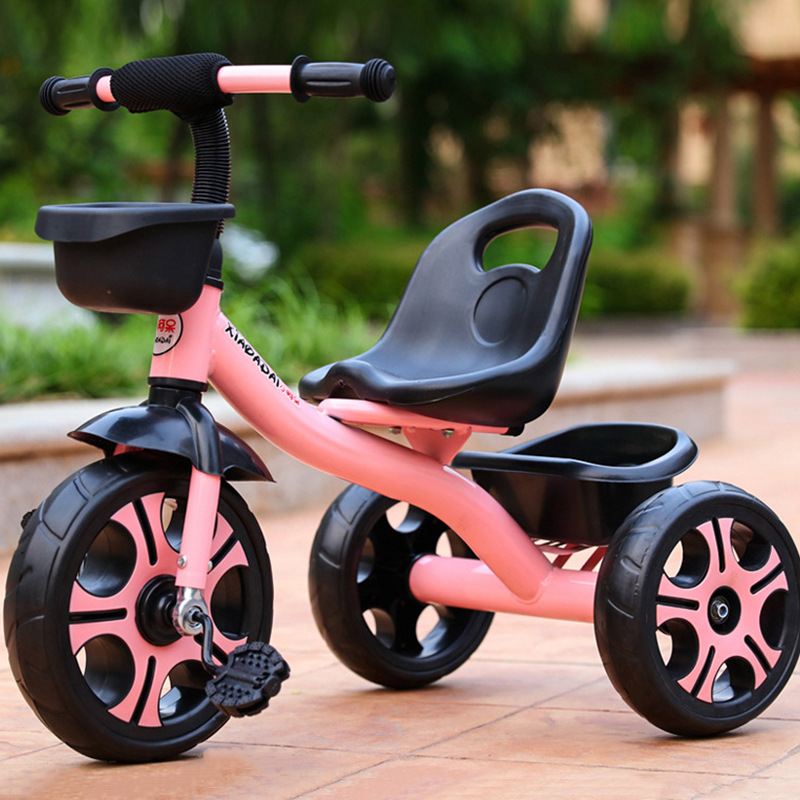 Bicicleta de tres ruedas plegable para niños de 1-6 años, con pedales y reclinable, juguete interior