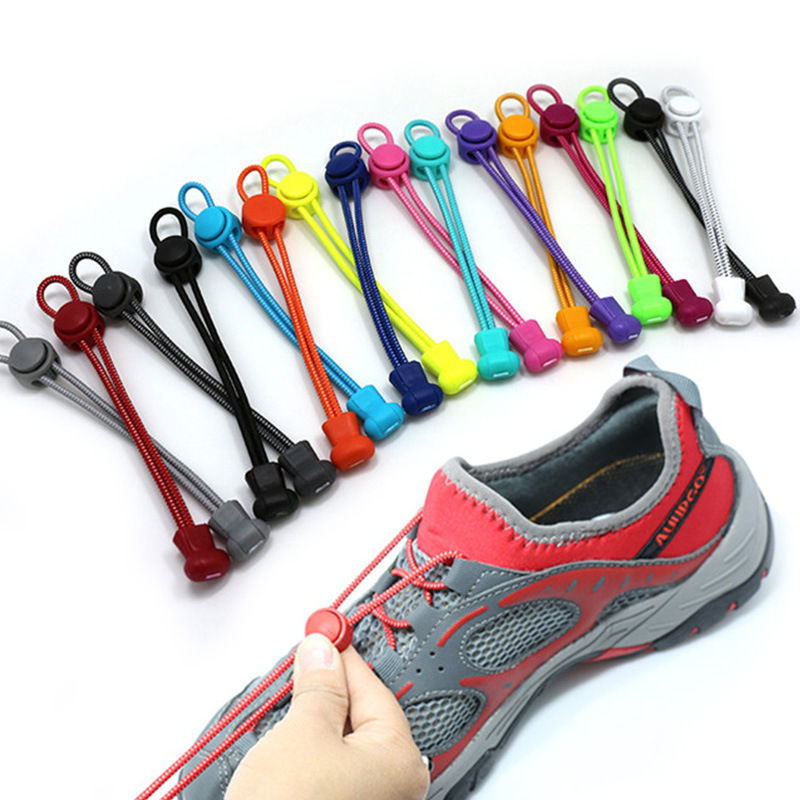 Strength Merchants Lazy People Tie-free Shoelace-free elastic buckle elastic rope round adult children black and white color shoelace Strength Merchants Lazy People Tie-free Shoelace-free elastic buckle elastic rope round adult children black and white color shoelace