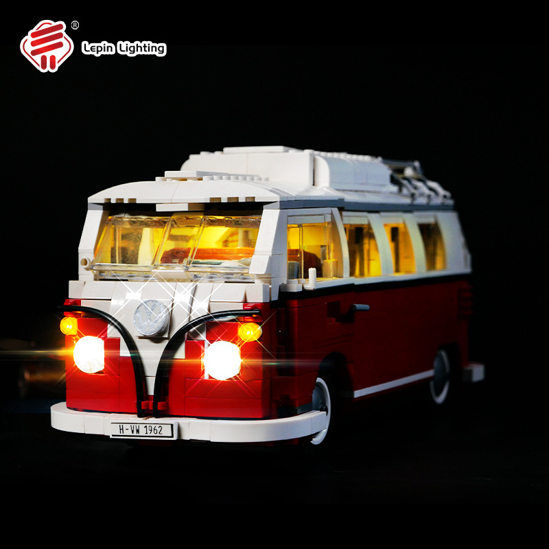 DIY bloques de construcción iluminación compatible con Lego 10220 Volkswagen T1 Camper LED kit luz control remoto