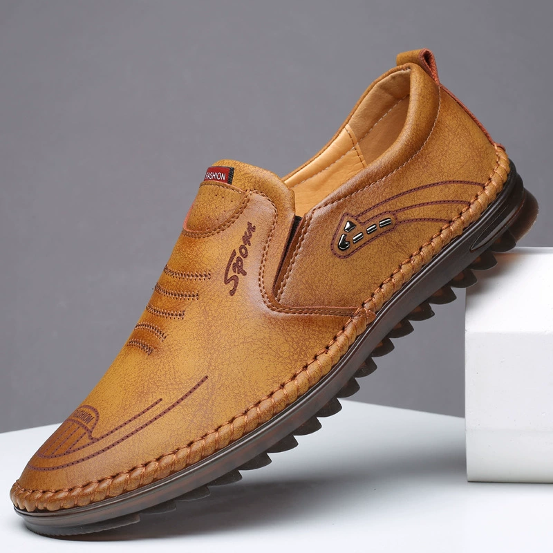 Большие размеры 4748, весенняя мужская обувь, мягкая подошва, мягкая кожаная обувь, мужская британская дышащая легкая повседневная обувь, модная обувь для вождения