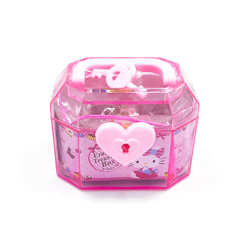 Creative treasure chest storage box eraser children's student stationery DIY bracelet eraser cartoon mini eraser