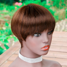 非洲假发真人发短发全机制头套Short Human Hair wigs for women