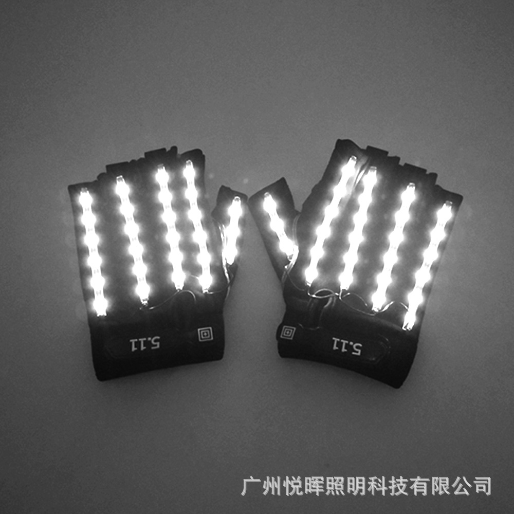 Nuevo LED parpadeante Guantes luminosos 6V etapa bar espectáculo nocturno traje mascarada Accesorios luminosos