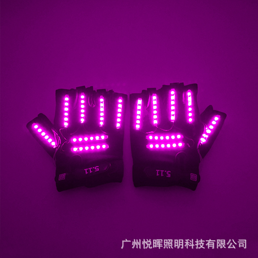 Nuevo LED parpadeante Guantes luminosos 6V etapa bar espectáculo nocturno traje mascarada Accesorios luminosos