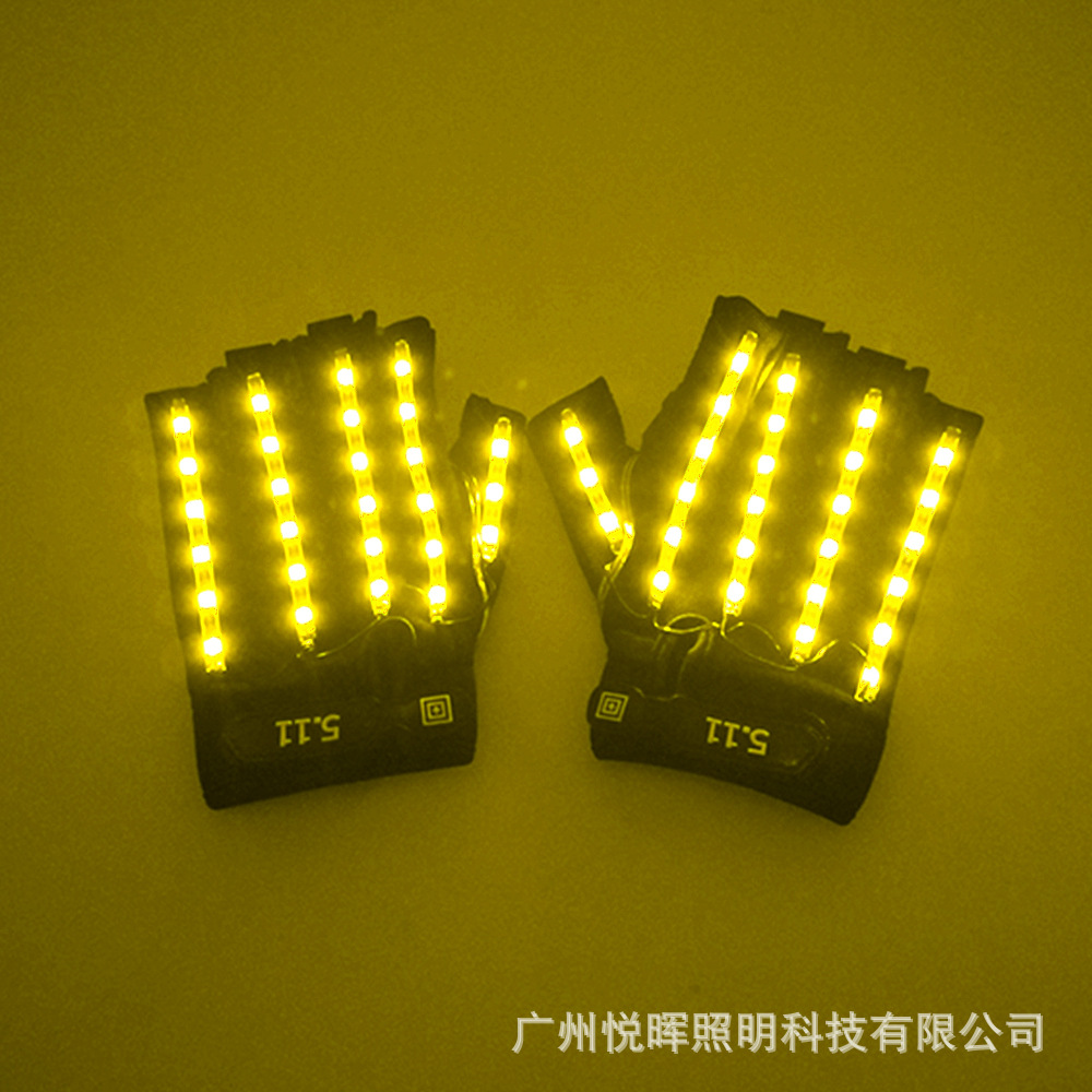Nuevo LED parpadeante Guantes luminosos 6V etapa bar espectáculo nocturno traje mascarada Accesorios luminosos