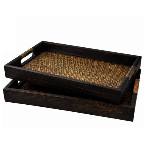 Woven Bamboo Wooden Tray Tea Tray Storage Bamboo Woven Tea Tray Thai Creative Home Retro Handle Bamboo Rattan Storage Essential Oil