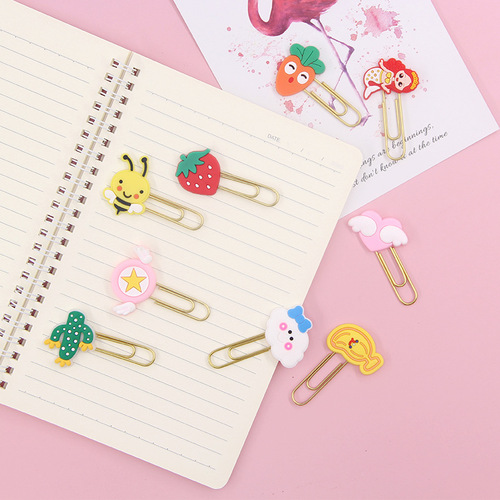 Korean ins cartoon avocado paper clip bookmark cute girl heart binding pin office paper clip paper clip