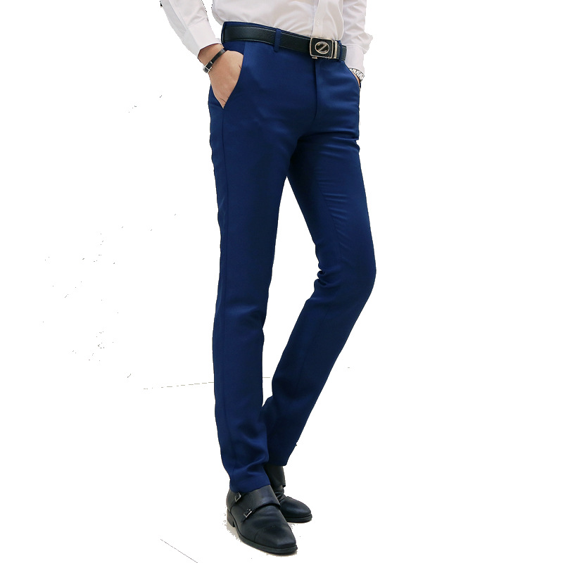 Ice Silk Handsome Stretch Business Casual Pants Men's Slim Straight Pants Men's Business Trousers Summer Men's Trousers