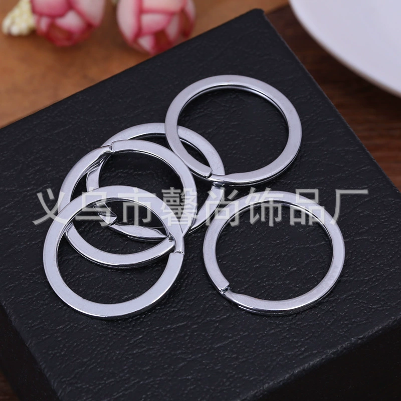 Сдавленный брелок гальваническим хром плоский кольцо для ключей кольцо без ржавчины брелок для ключей Завод прямых продаж
