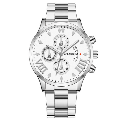 Manufacturer foreign trade trend fashion three-eye calendar men's watch men's watch steel band quartz watch watch