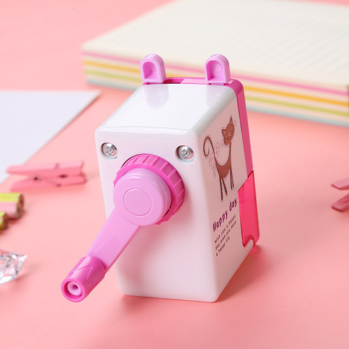 Hand-cranked pencil sharpener, student cartoon hand-cranked pencil sharpener, pencil sharpener, learning stationery, office supplies wholesale